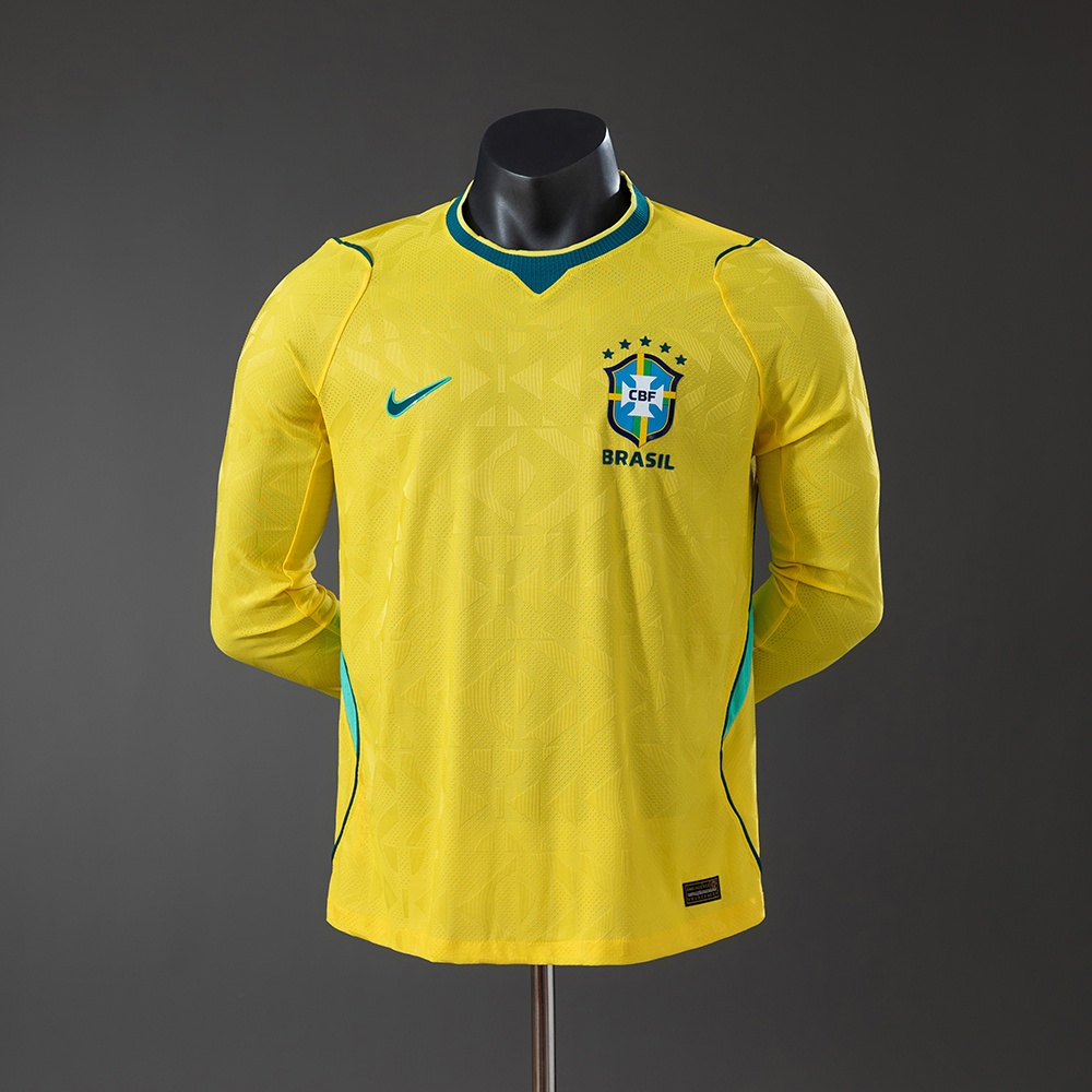 JER-11123_1 Brazil 2026 Home Player Version Long-Sleeve Jersey - 图片 1