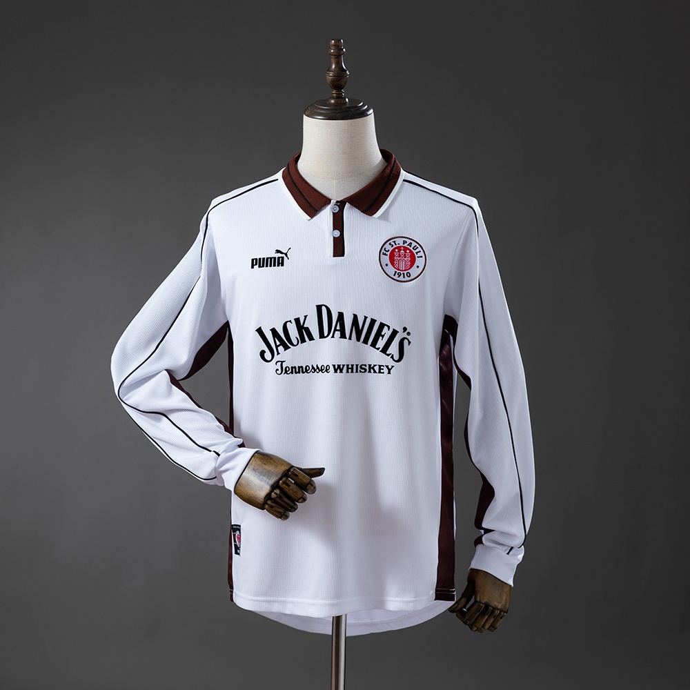JER-11185_1 St. Pauli 99/00 Home Long-Sleeve Retro Jersey - 图片 1