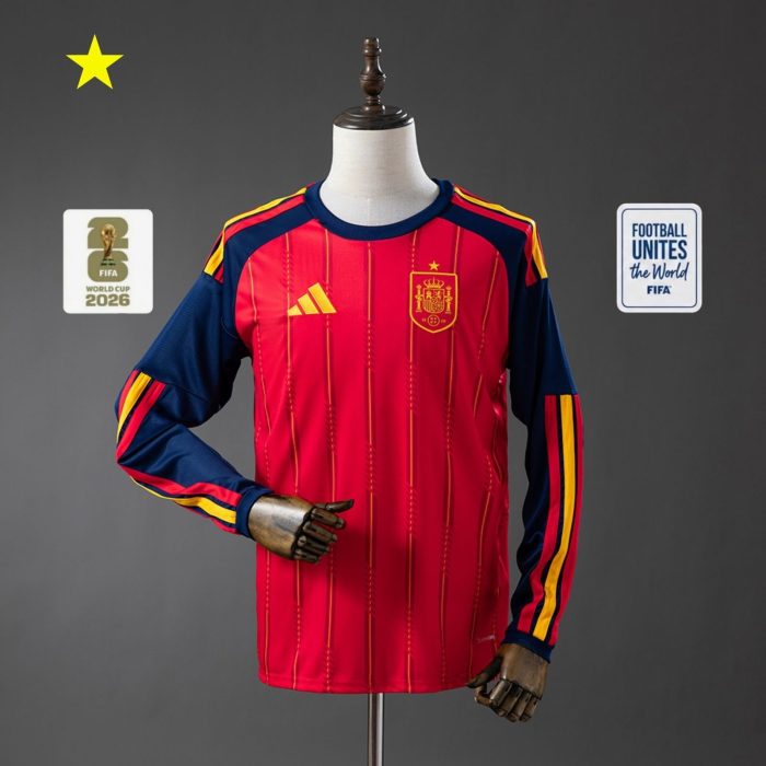 Spain 2026 Home Long-Sleeve Jersey - 图片 2