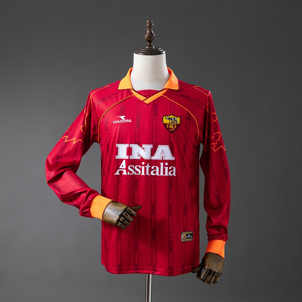 JER-11194_1 Roma 99/00 Home Long-Sleeve Retro Jersey - 图片 1