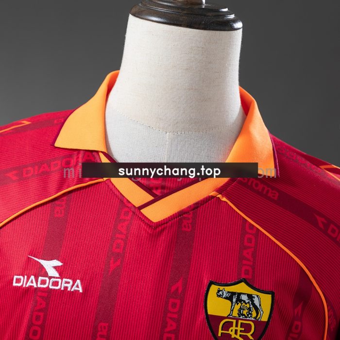 Roma 99/00 Home Long-Sleeve Retro Jersey - 图片 7