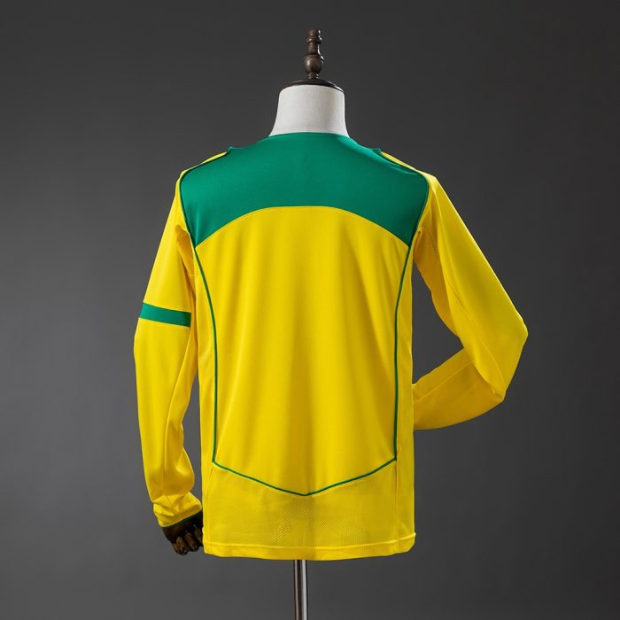 Brazil 2004 Home Long-Sleeved Retro Jersey - 图片 2