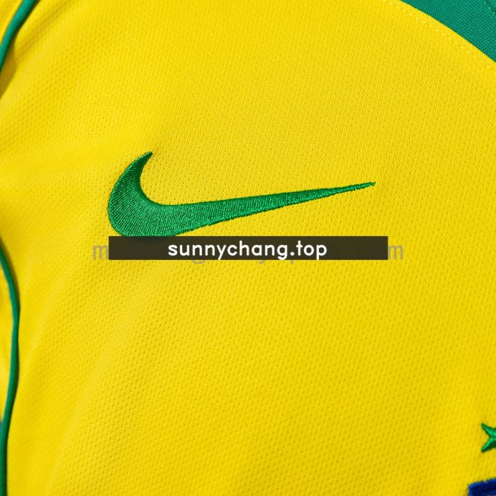 Brazil 2004 Home Long-Sleeved Retro Jersey - 图片 4