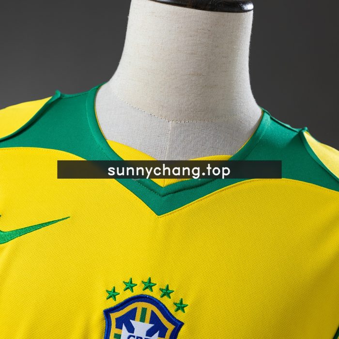 Brazil 2004 Home Long-Sleeved Retro Jersey - 图片 6