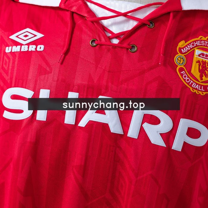 Retro Long Sleeve Manchester United 1992/94 Home Jersey - 图片 5
