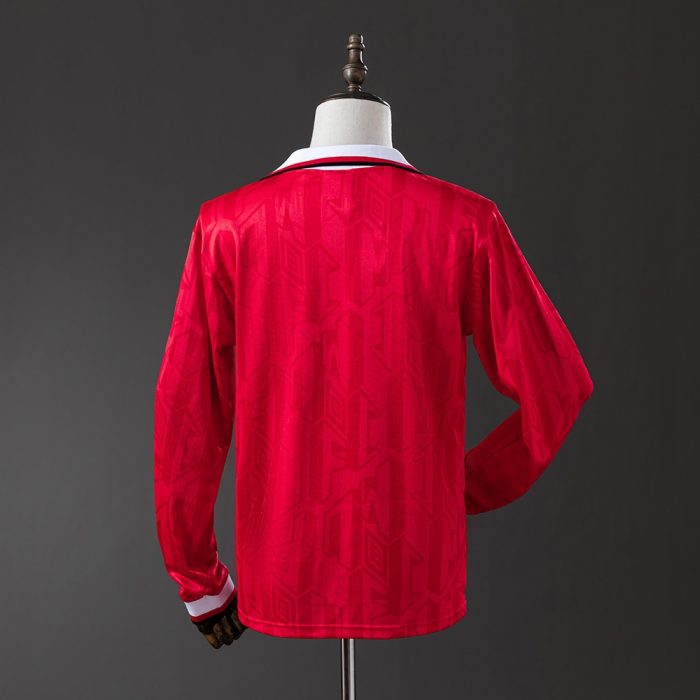Retro Long Sleeve Manchester United 1992/94 Home Jersey - 图片 7