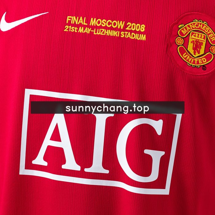 Retro Long Sleeve Manchester United 07/08 Champions League Home Jersey S-XXL - 图片 6