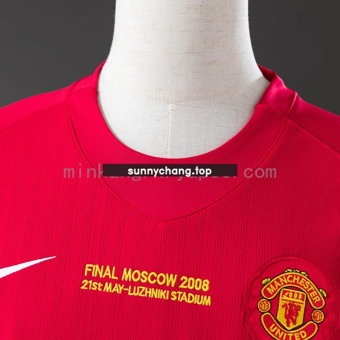 Retro Long Sleeve Manchester United 07/08 Champions League Home Jersey S-XXL - 图片 7