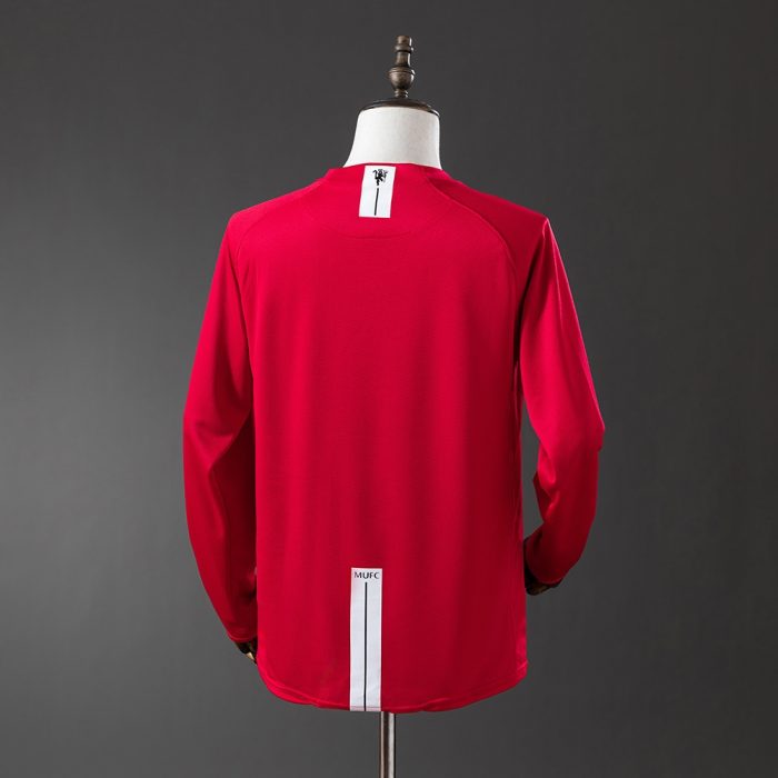 Retro Long Sleeve Manchester United 07/08 Champions League Home Jersey S-XXL - 图片 8