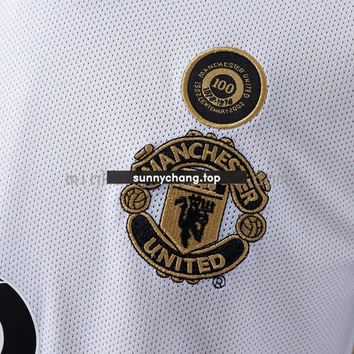 Retro Long Sleeve Manchester United 01/02 100th Anniversary - 图片 4