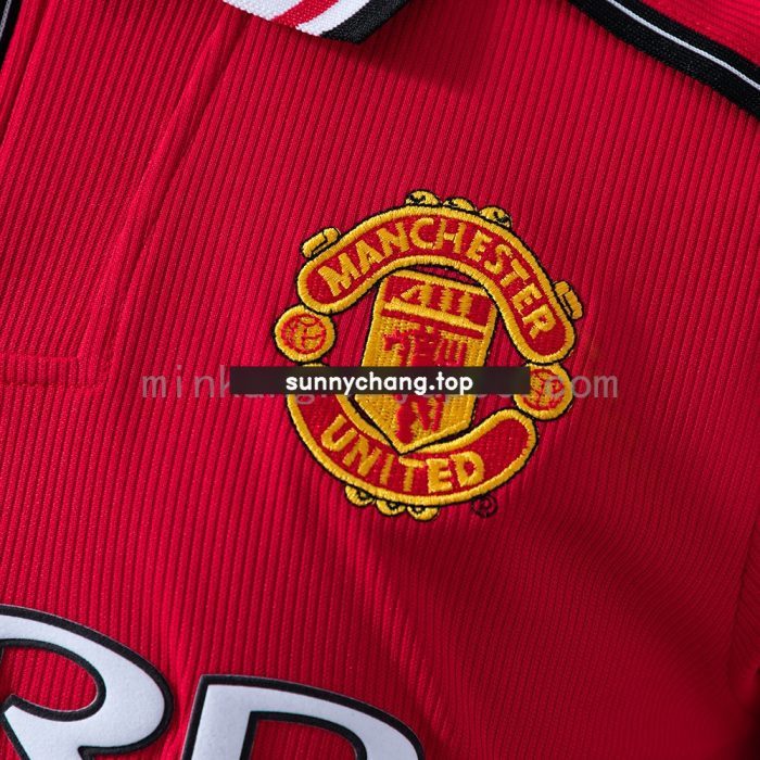 Retro Long-Sleeved 98/99 Manchester United Home Jersey - 图片 4