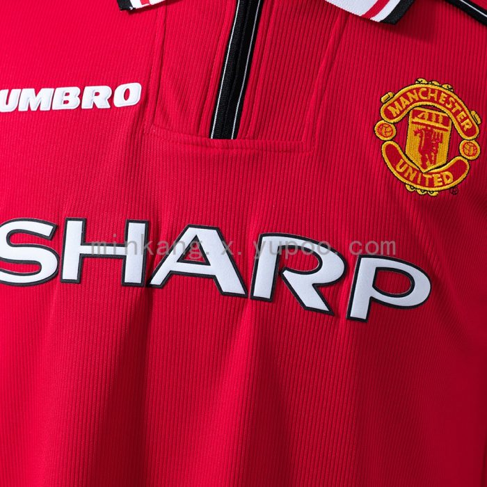 Retro Long-Sleeved 98/99 Manchester United Home Jersey - 图片 5
