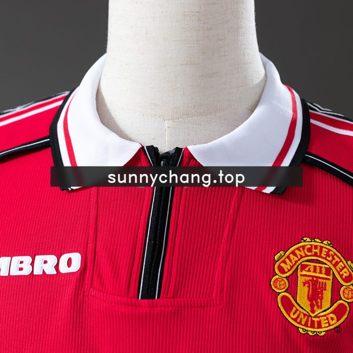 Retro Long-Sleeved 98/99 Manchester United Home Jersey - 图片 6