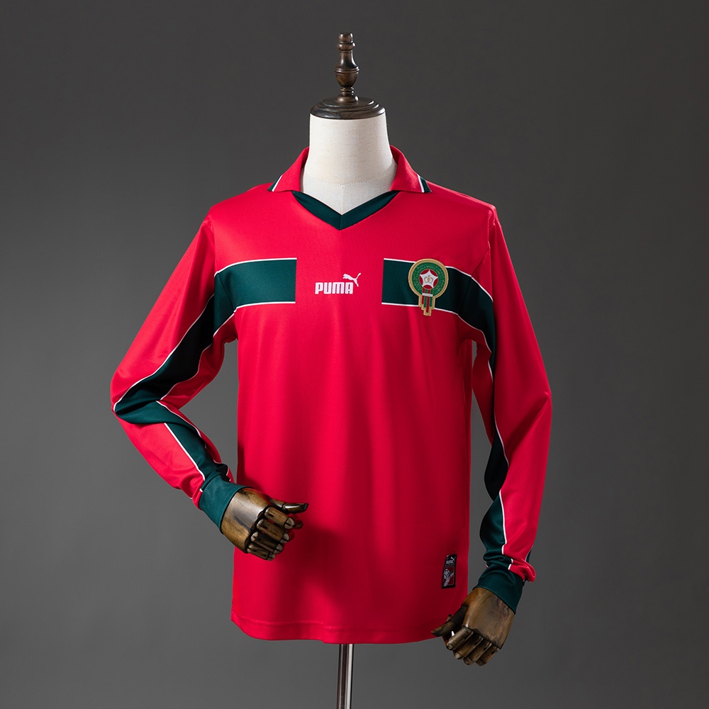 JER-11238_1 Morocco 1998 Away Long Sleeve Retro Jersey - 图片 1