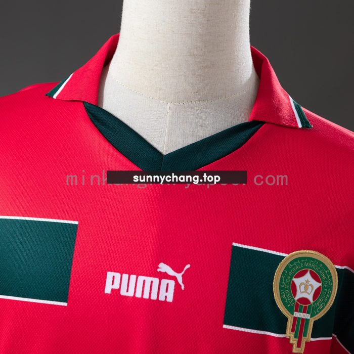Morocco 1998 Away Long Sleeve Retro Jersey - 图片 6