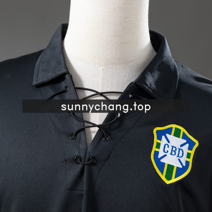 Brazil 2004 Special Edition Black Long Sleeve Retro Jersey - 图片 5