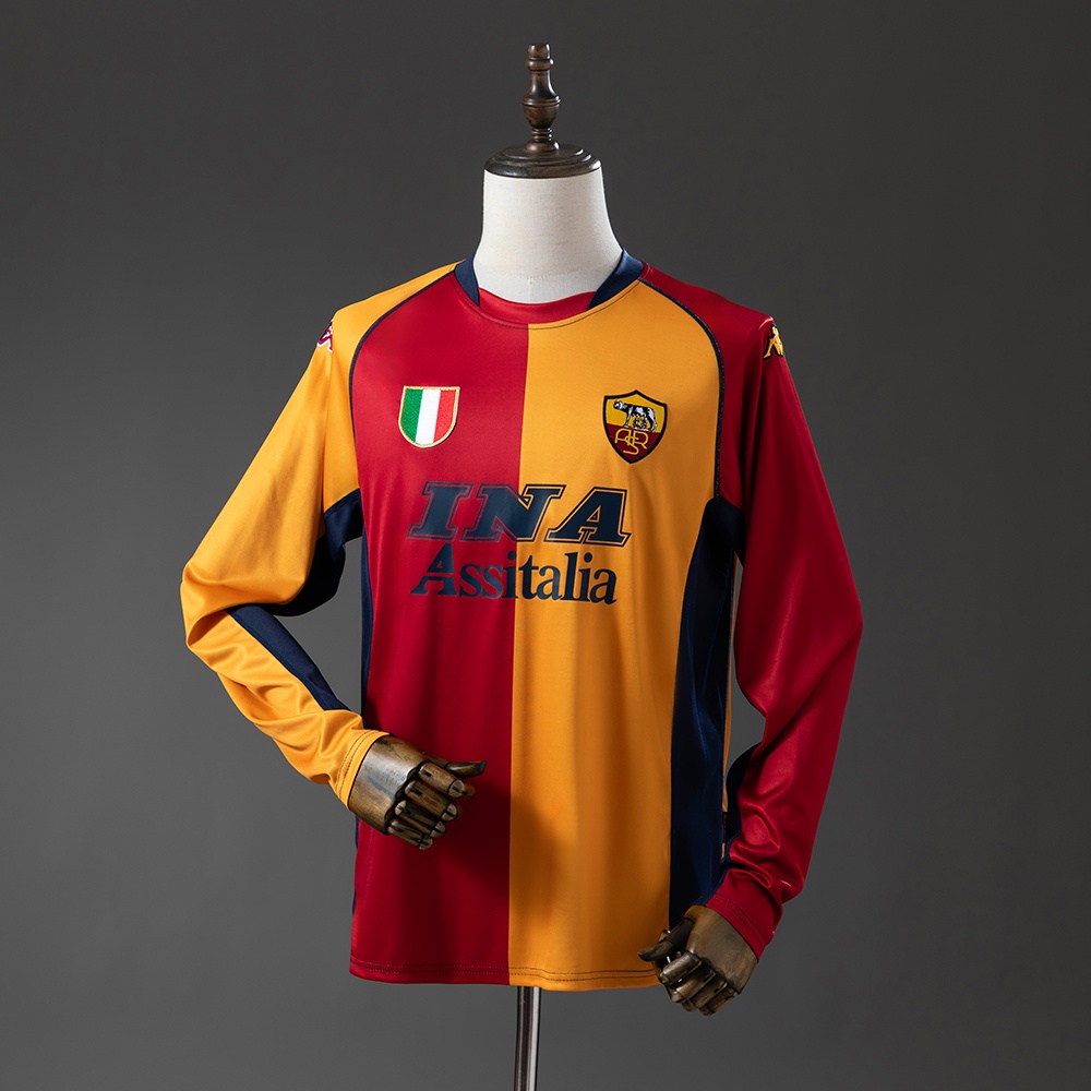 JER-11243_1 Roma 01-02 Champion Edition Long Sleeve Retro Jersey - 图片 1