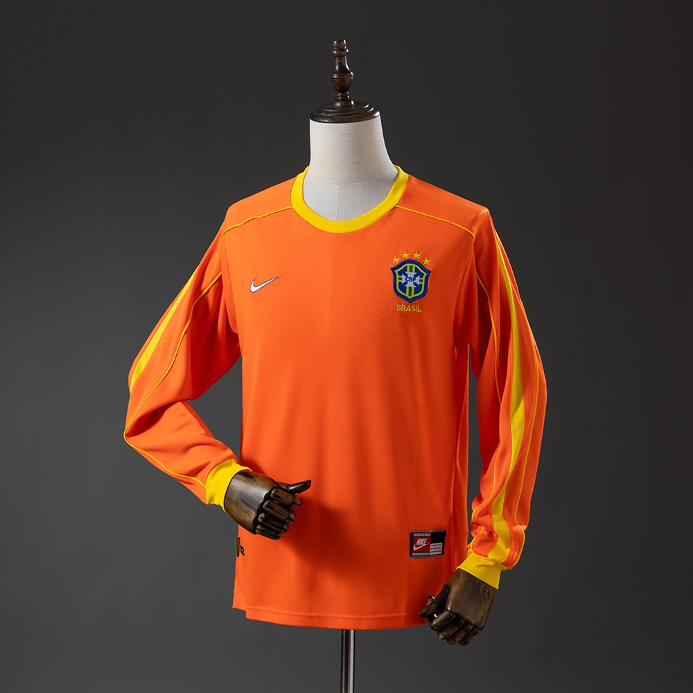 JER-11255_1 Brazil 1998 Goalkeeper Long Sleeve Retro Jersey - 图片 1