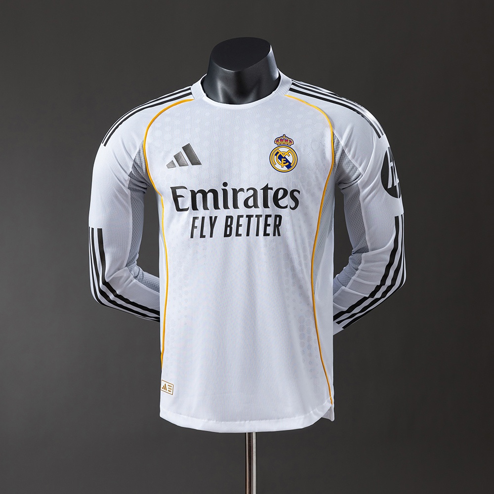 JER-11289_1 Real Madrid 25/26 Home Long Sleeve Player Version Jersey - 图片 1
