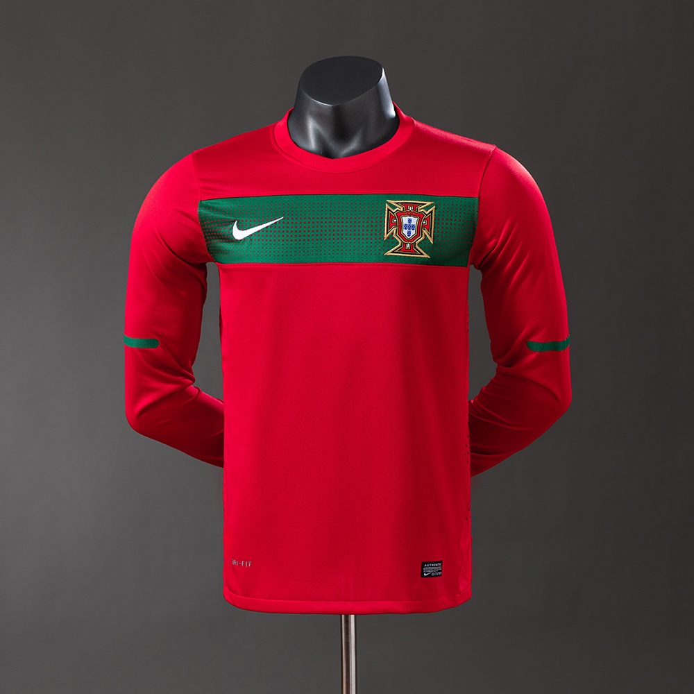 JER-11290_1 Portugal 2010 Player Version Retro Long Sleeve Home Jersey - 图片 1