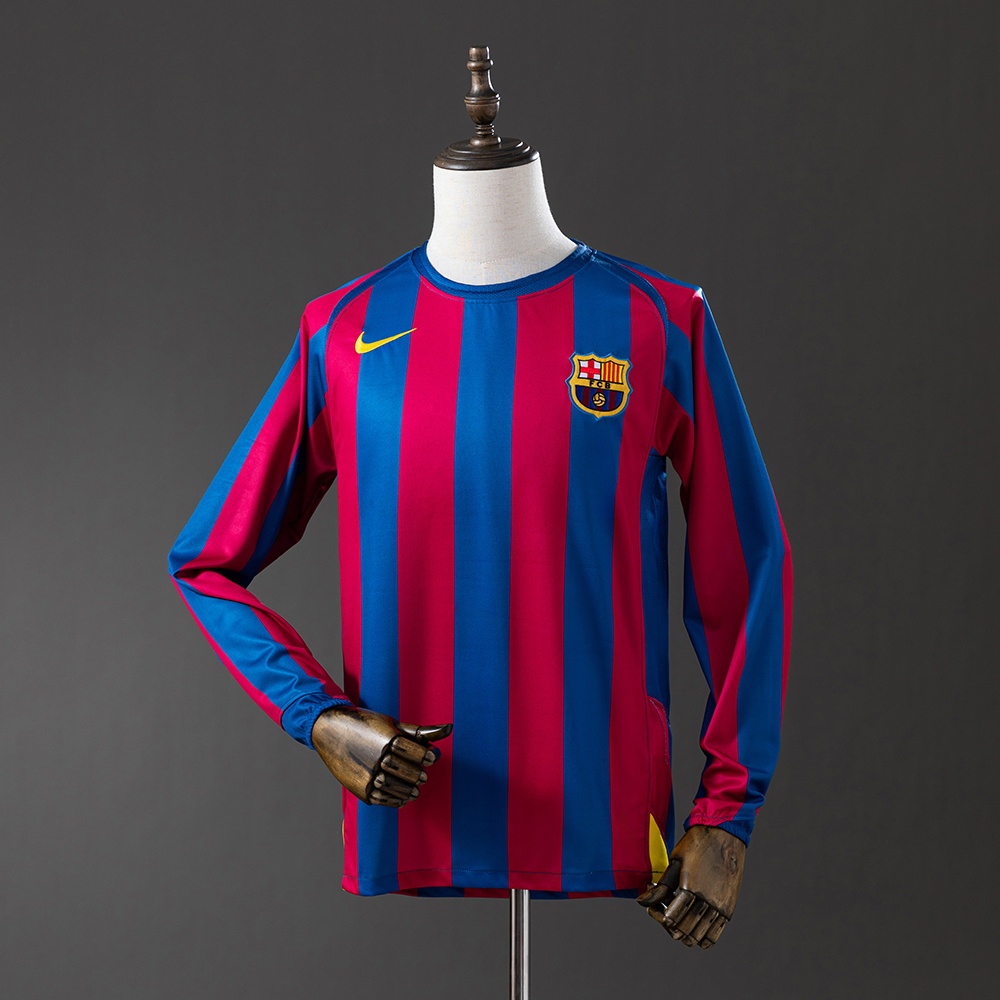 JER-11296_1 Barcelona 2005/06 Home Long Sleeve Retro Jersey - 图片 1