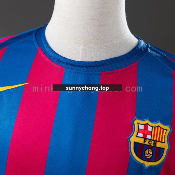 Barcelona 2005/06 Home Long Sleeve Retro Jersey - 图片 5