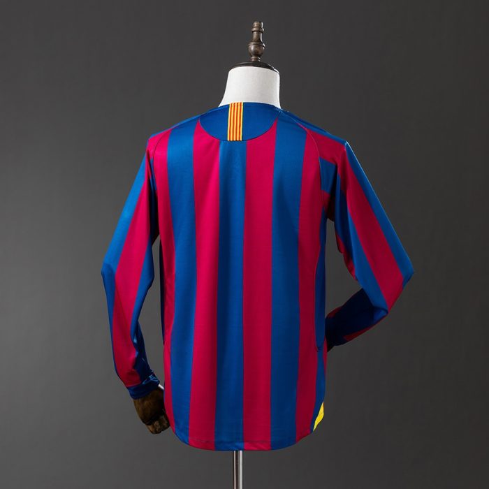 Barcelona 2005/06 Home Long Sleeve Retro Jersey - 图片 6