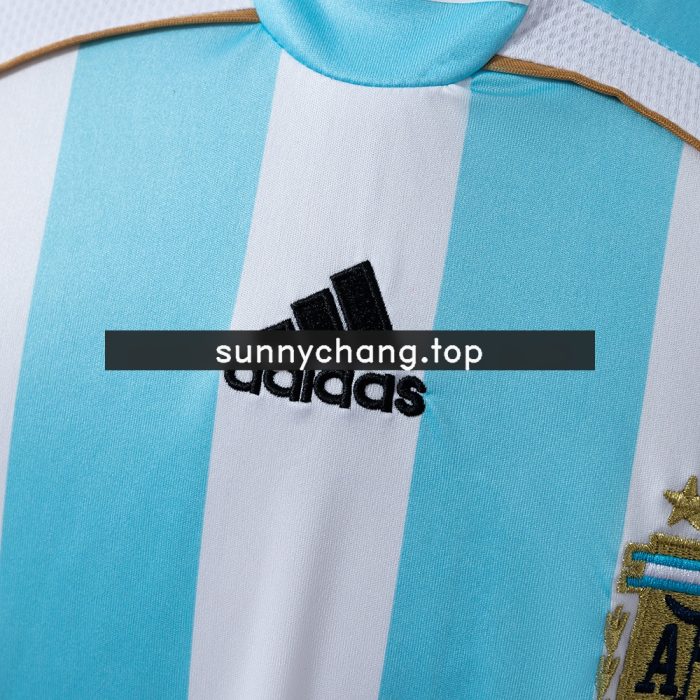 Argentina 2006 Home Long Sleeve Retro Jersey - 图片 4