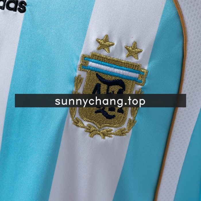 Argentina 2006 Home Long Sleeve Retro Jersey - 图片 5