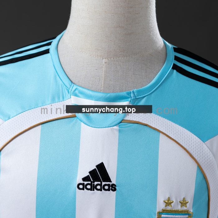 Argentina 2006 Home Long Sleeve Retro Jersey - 图片 6