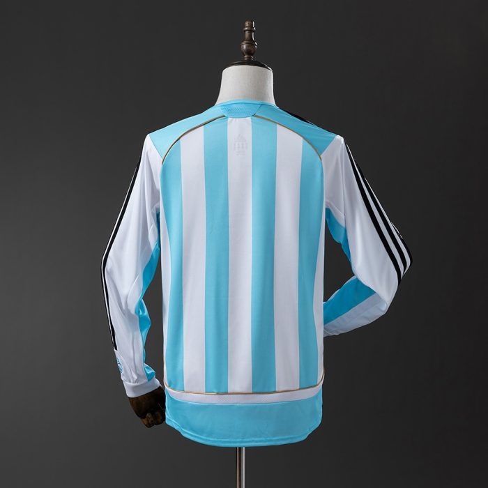 Argentina 2006 Home Long Sleeve Retro Jersey - 图片 7