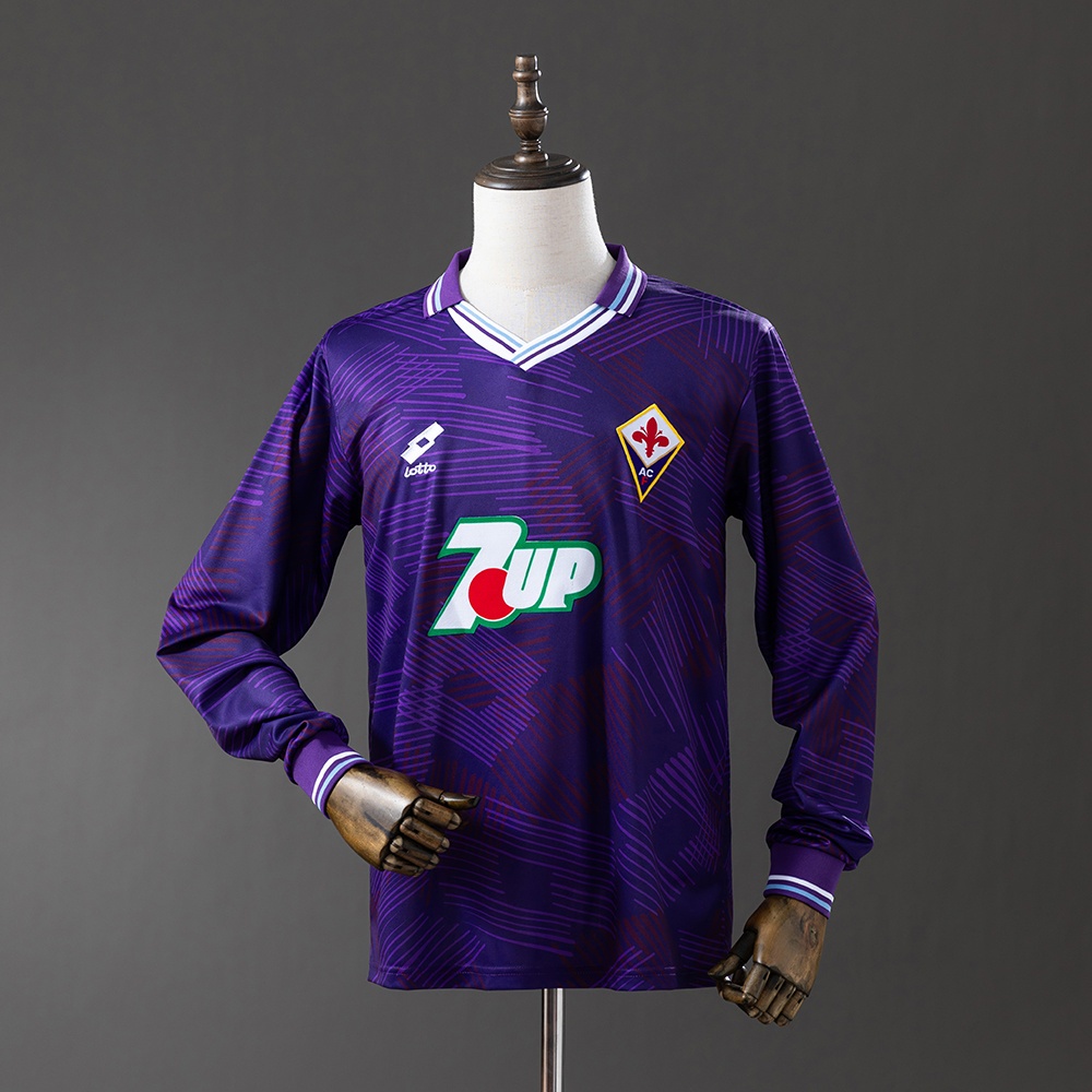 JER-11311_1 Fiorentina 92/93 Home Long Sleeve Retro Jersey - 图片 1
