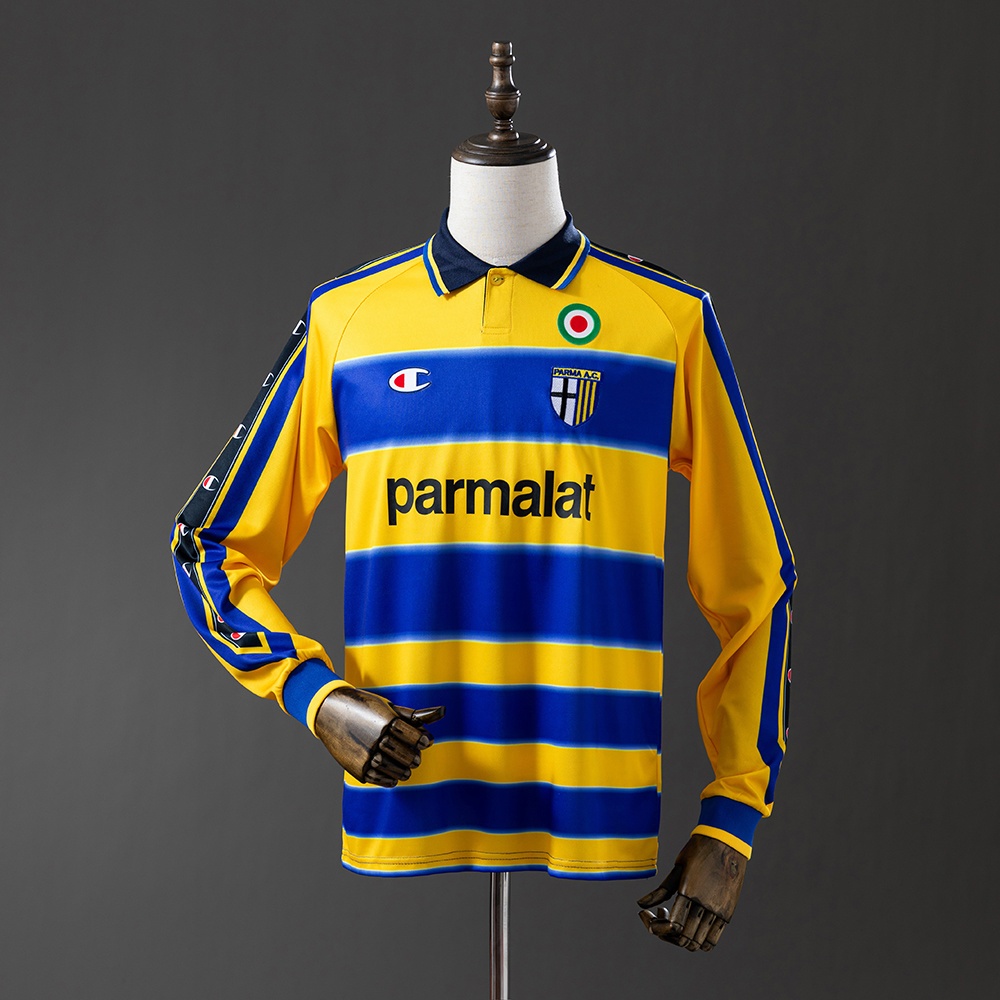 JER-11315_1 Parma Calcio 99/00 Home Long Sleeve Retro Jersey - 图片 1