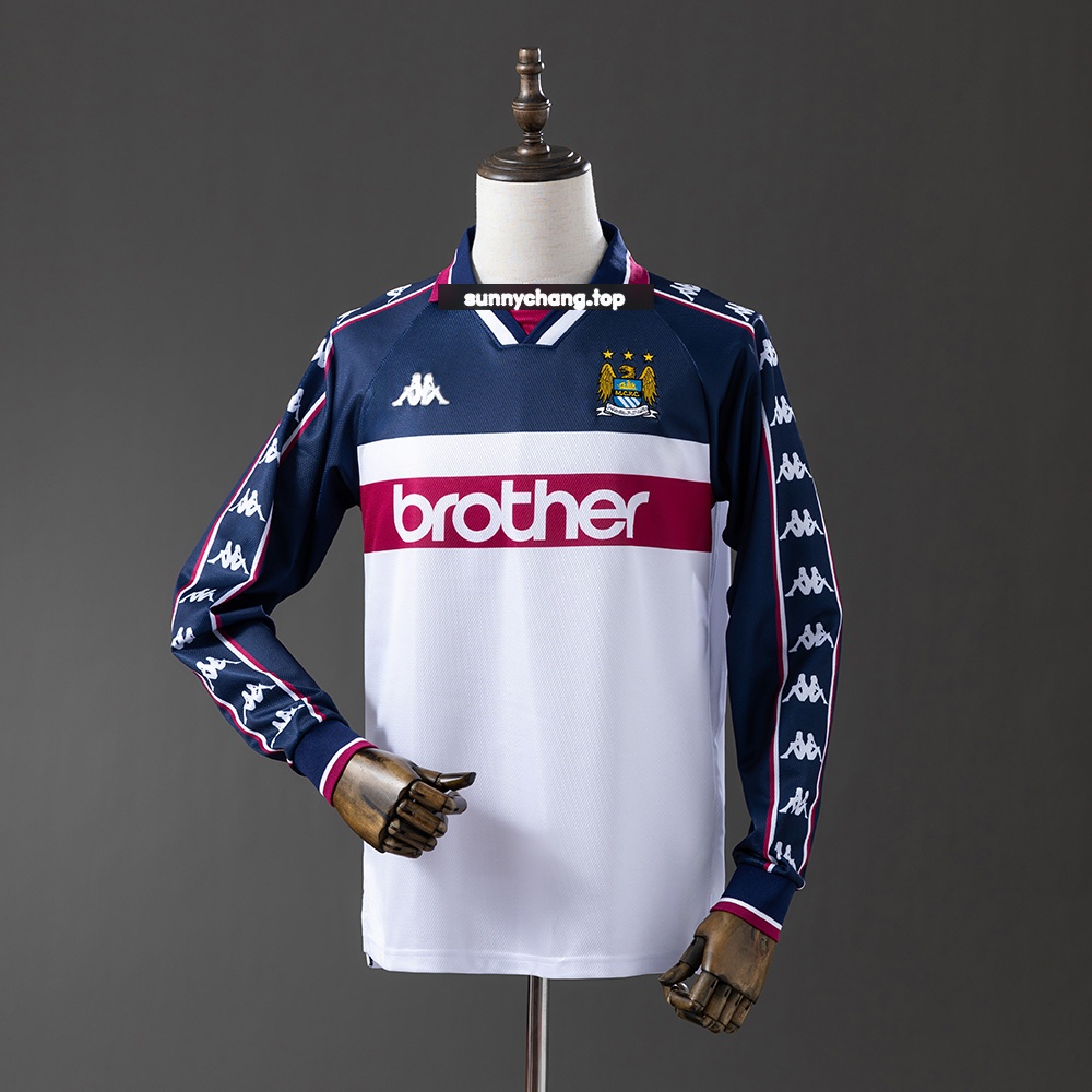 JER-11320_1 Manchester City 97/98 Away Long Sleeve Retro Jersey - 图片 1