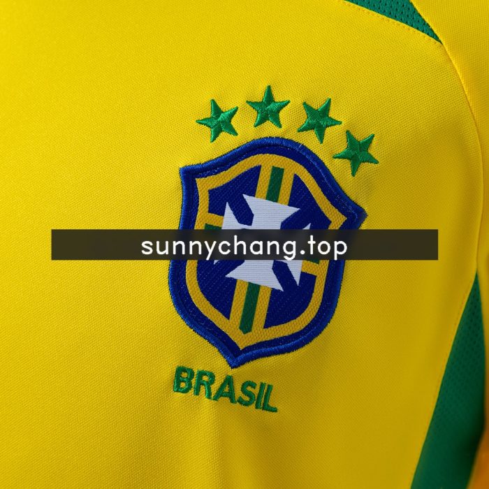 Brazil 2002 Home Long Sleeve Retro Jersey - 图片 4