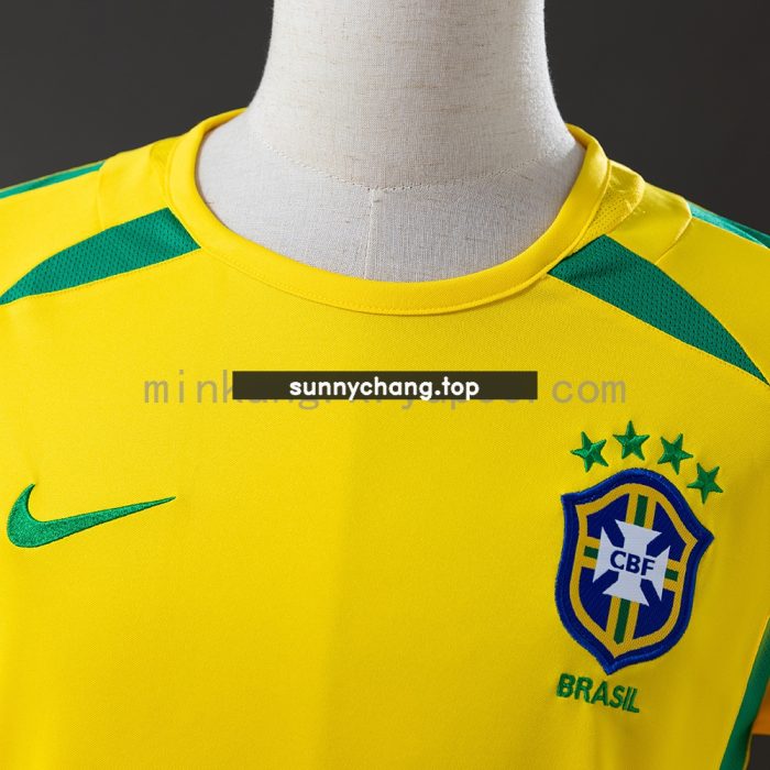 Brazil 2002 Home Long Sleeve Retro Jersey - 图片 5