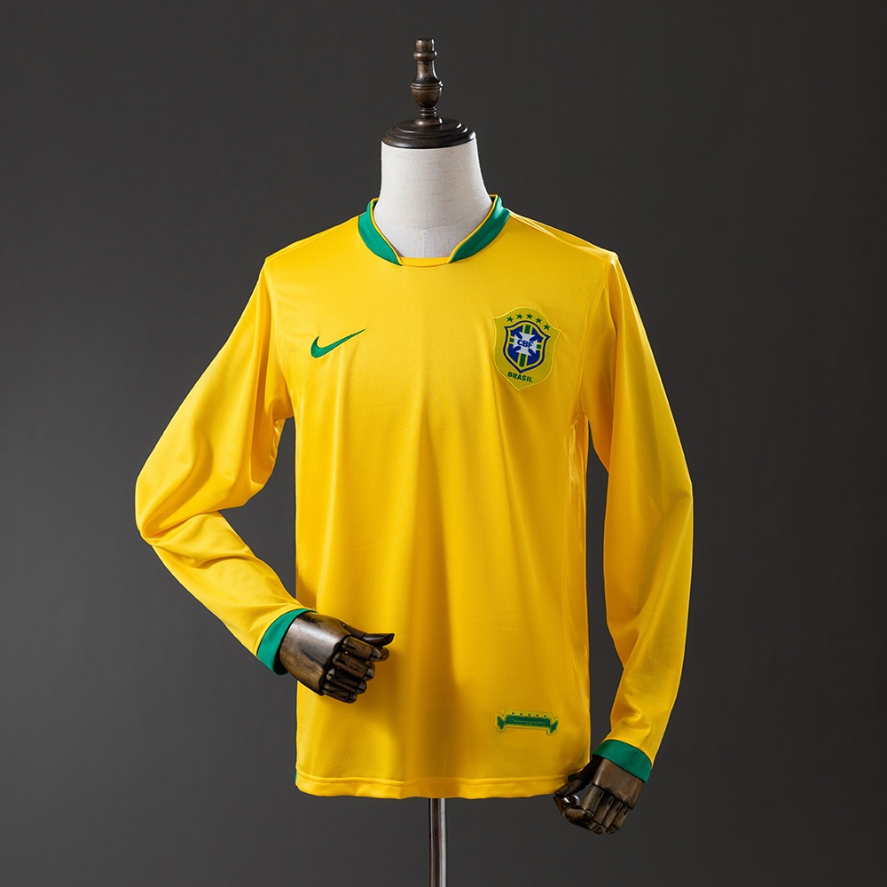 JER-11322_1 Brazil 2006 Home Long Sleeve Retro Jersey - 图片 1