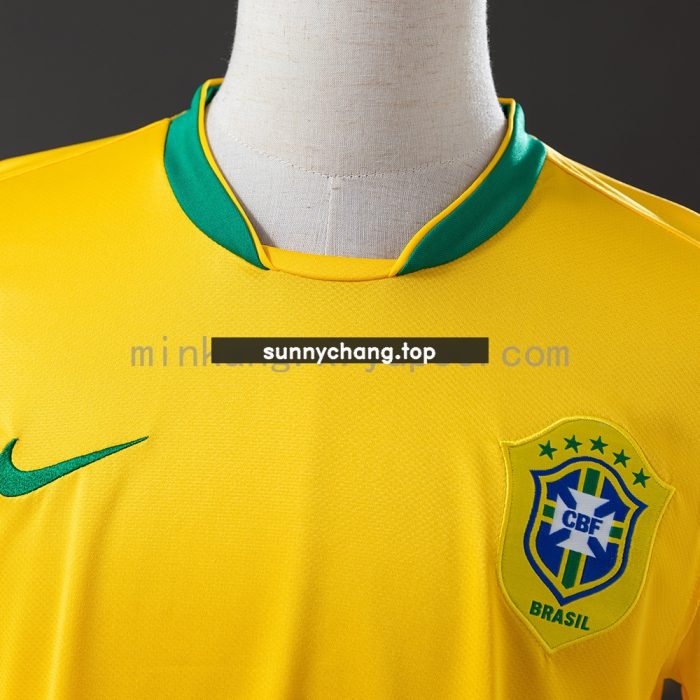 Brazil 2006 Home Long Sleeve Retro Jersey - 图片 6