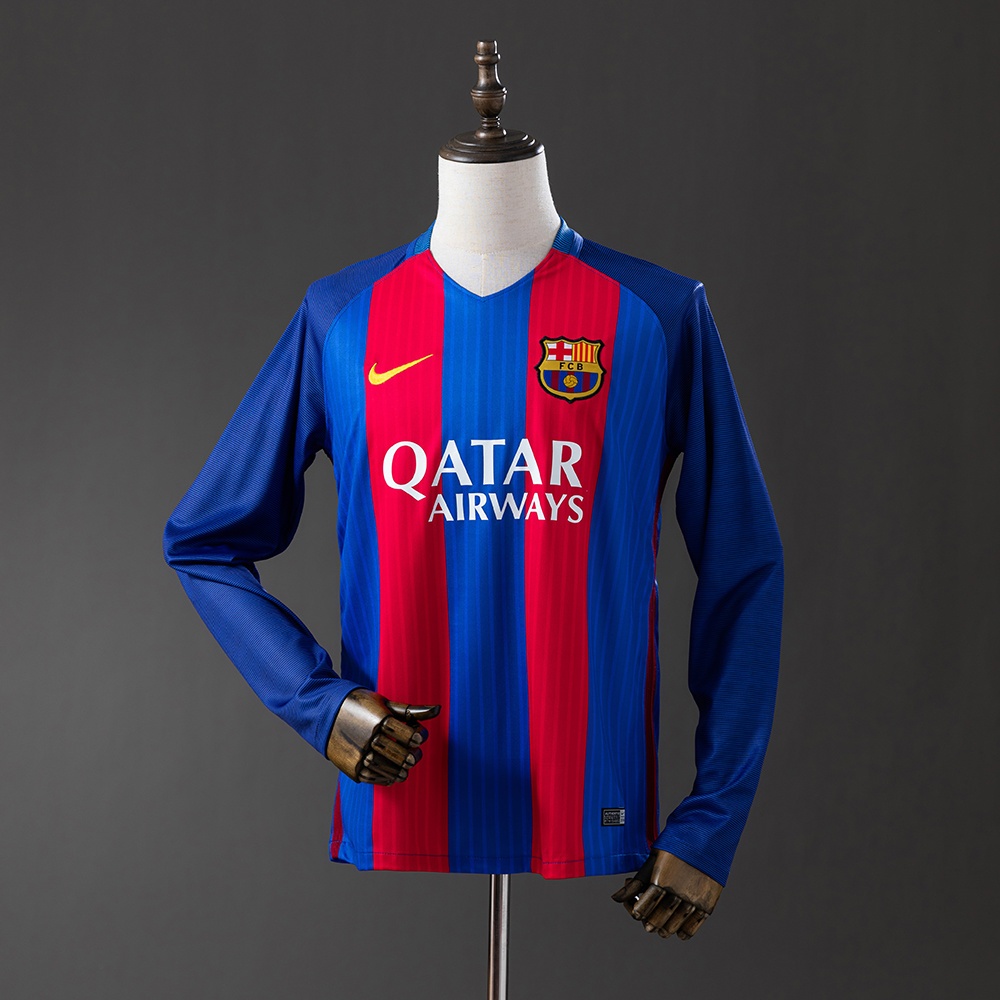 JER-11331_1 Barcelona 16/17 Home Long Sleeve Retro Jersey - 图片 1
