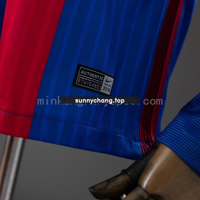 Barcelona 16/17 Home Long Sleeve Retro Jersey - 图片 2