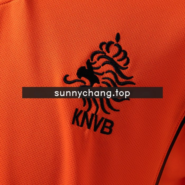 Netherlands 1998 Home Long Sleeve Retro Jersey - 图片 5