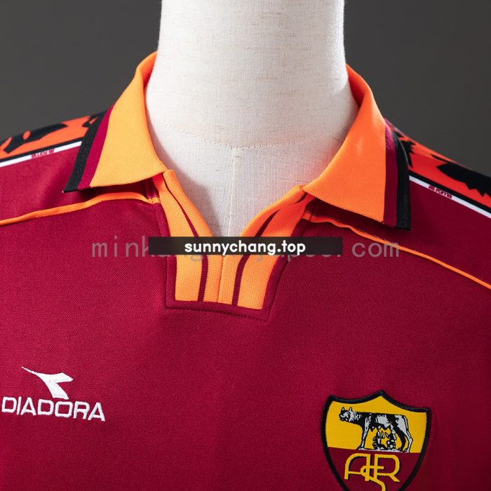 Roma 98/99 Home Long Sleeve Retro Jersey - 图片 6