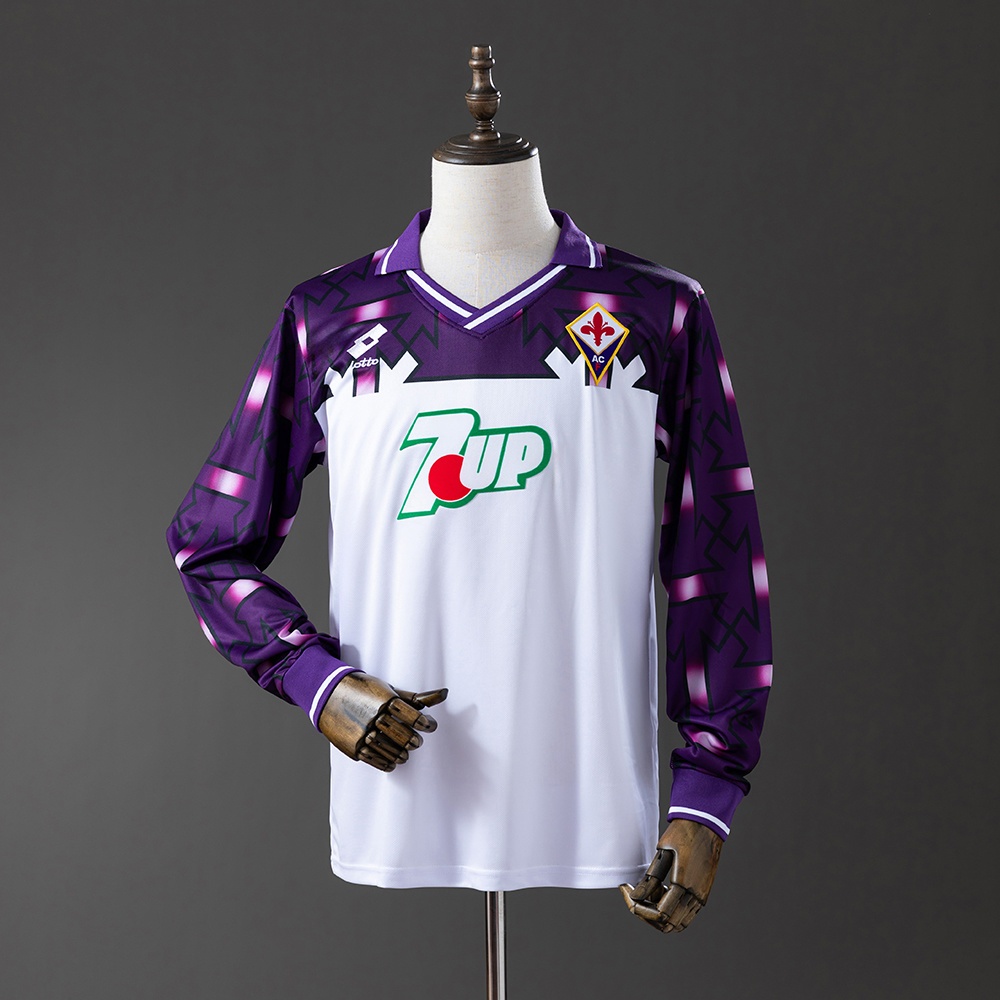 JER-11345_1 Fiorentina 92/93 Away Long Sleeve Retro Jersey - 图片 1