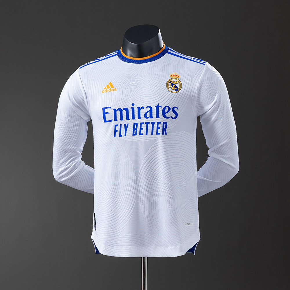 JER-11346_1 Real Madrid 21/22 Home Long Sleeve Player Version Retro Jersey - 图片 1