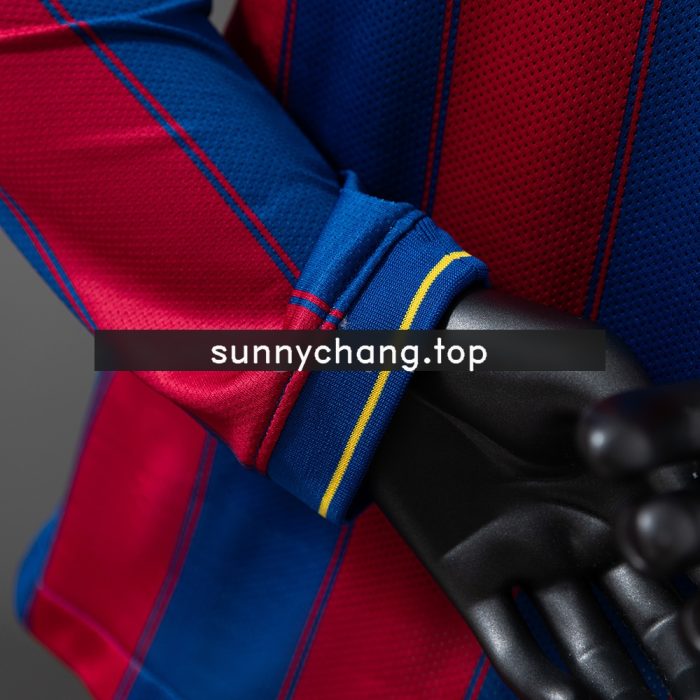 Barcelona 09/10 Home Long Sleeve Player Version Retro Jersey - 图片 2