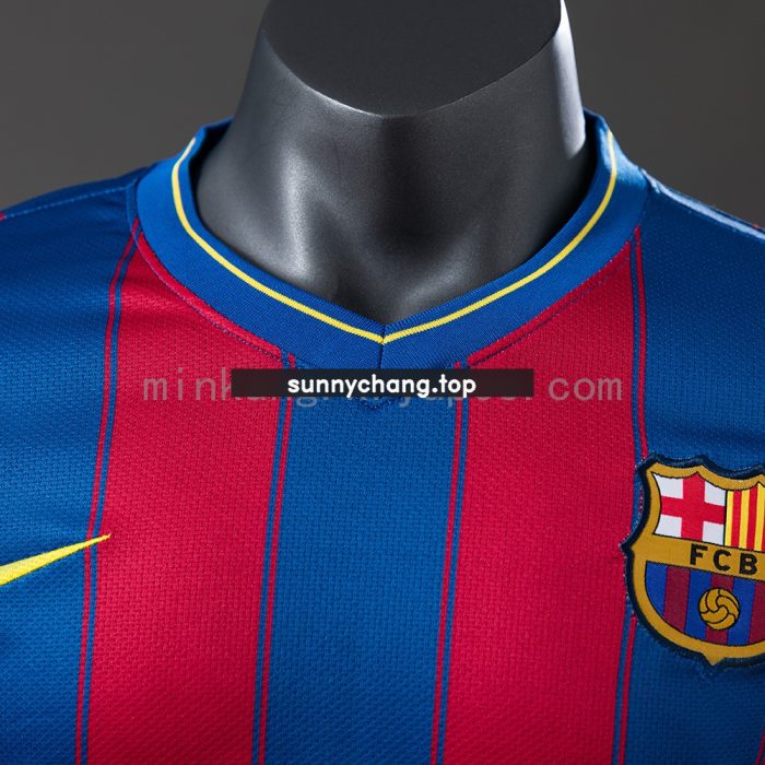 Barcelona 09/10 Home Long Sleeve Player Version Retro Jersey - 图片 7