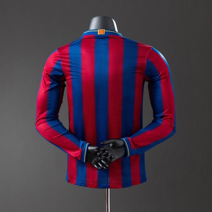 Barcelona 09/10 Home Long Sleeve Player Version Retro Jersey - 图片 8