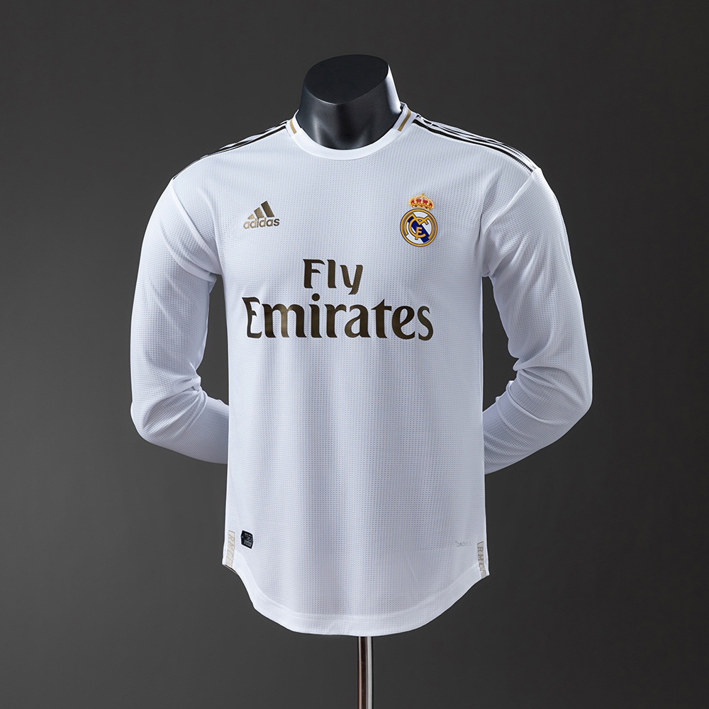 JER-11350_1 Real Madrid 19/20 Home Long Sleeve Player Version Retro Jersey - 图片 1
