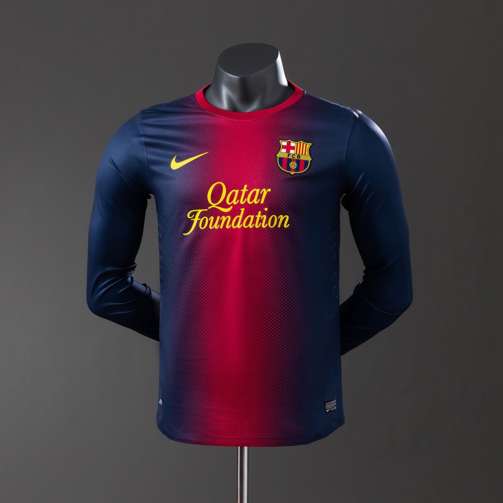 JER-11351_1 Barcelona 12/13 Home Long Sleeve Player Version Retro Jersey - 图片 1