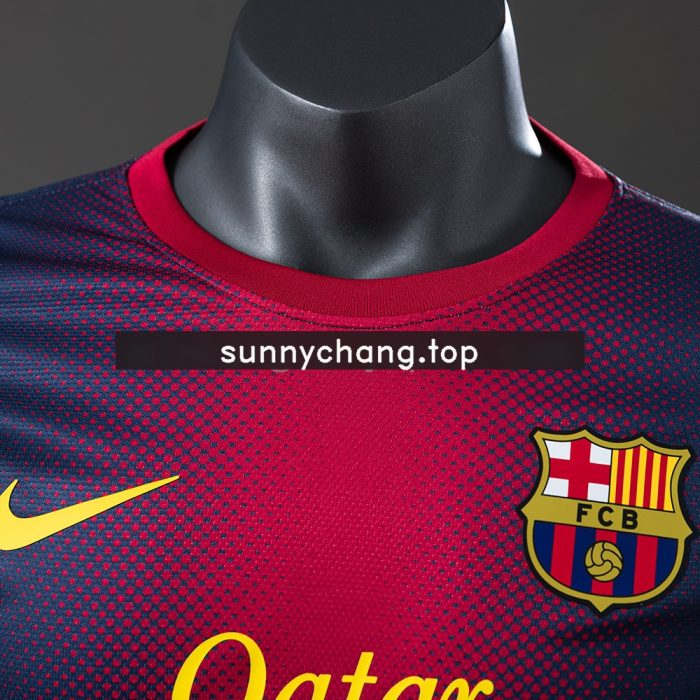 Barcelona 12/13 Home Long Sleeve Player Version Retro Jersey - 图片 7